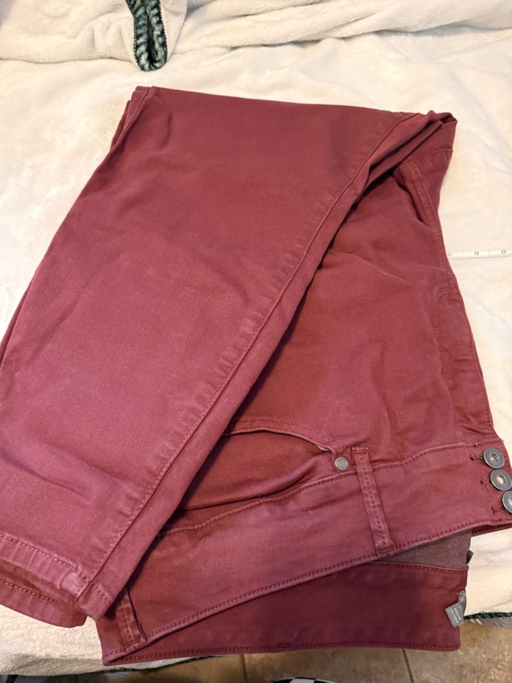 Wine Red Denim Skinny Jeans